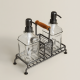 Glass Soap Dispenser 2 Pieces with Metal Holder